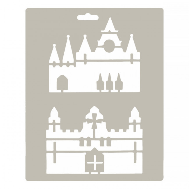 Трафарет 25,5x20,5см плаcтиковый, замки, Сонет Невская палитра/DK28015