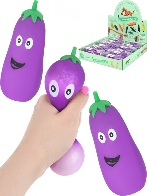 Антистресс-мялка "Баклажан" 12х4,5 см, Рыжий Кот/ИК-4360 (12)