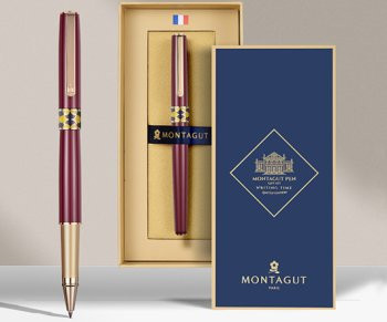 Ручка в футляре  TJ-44 Montagut (син) 0.5мм роллер Красная (1/20)