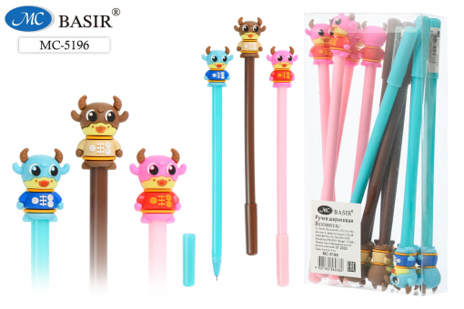 Шариковая ручка детская ,цвет чернил синий."Бычок-символ года" (12)