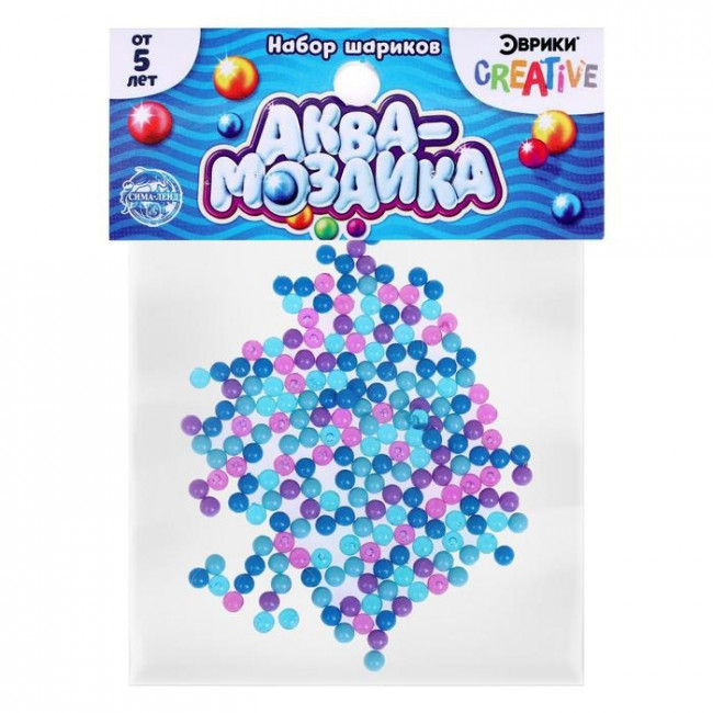 Аквамозаика "Набор шариков" 250 штук, синие, ЭВРИКИ/5502594