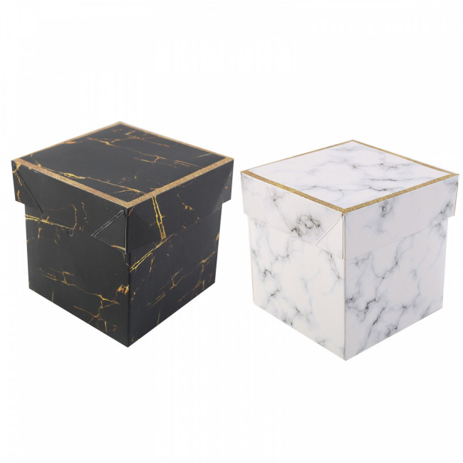 Коробка подарочная 10*10*10 см "Мрамор", ассорти 2 вида, 216634