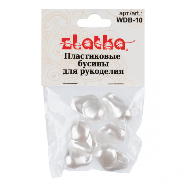 Бусина 21 х 16мм пластик, №01 большая капля под жемчу, 10iшт, Zlatka/WDB-10 №01