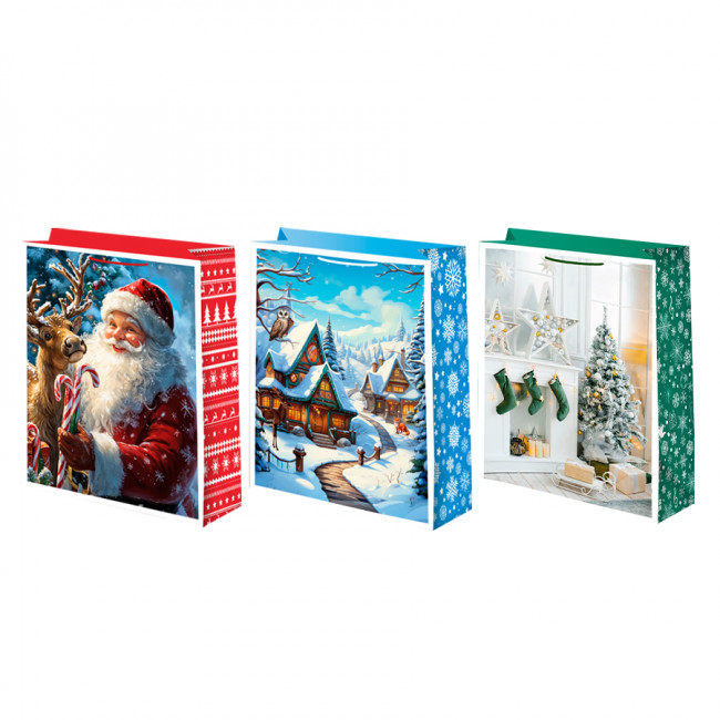 Пакет подарочный 33смх45см, матовый микс, Микрос/Ч55091 (12)