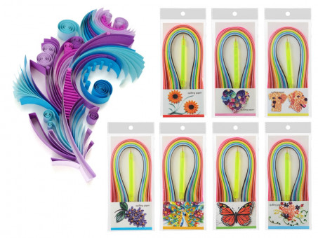 Бумага для квилинга 5 х 390мм, 170 л 20 цв, двухсторонняя ручка в комплекте, Mazari/M-4311