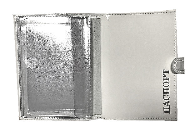 Обложка на автодокументы+паспорт  WENZER OFFiCE из натуральной кожи "спилок", с отделом для визиток, с кнопкой, белый