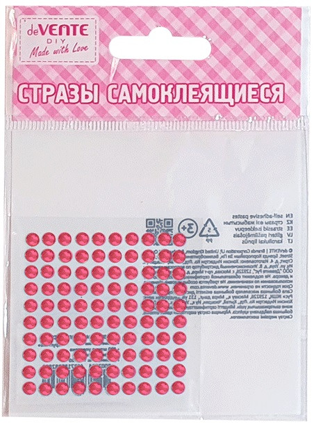 Стразы самоклеящиеся 4мм "Dots" акриловые, пурпурные, 100 шт, deVENTE/8002177