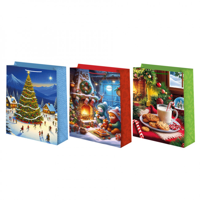 Пакет подарочный 33смх45см, матовый микс, Микрос/Ч55094 (12)