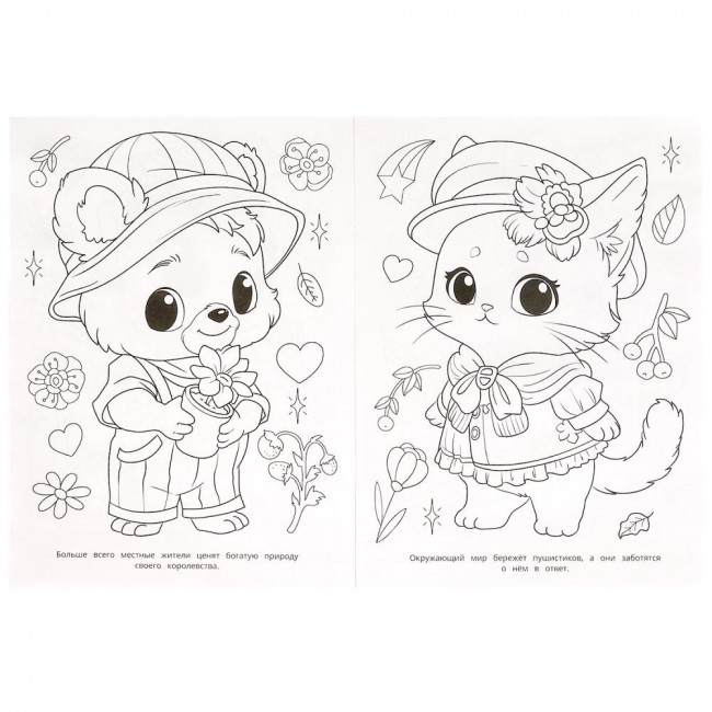 Раскраска для девочек «Истории зверюшек». Формат: 214х290мм 16 стр, Умка