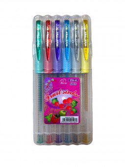 Набор гелевых ручек, 1,0мм 6цв с блёстками, ZUIXUA/STA-6