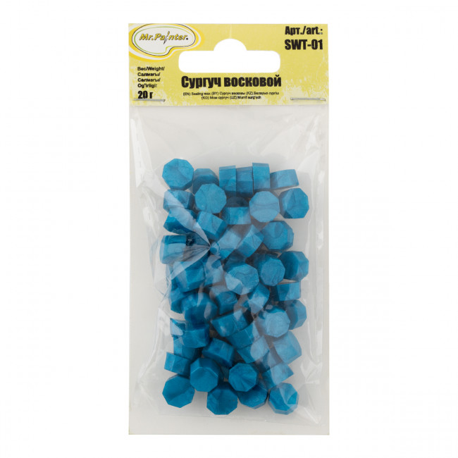 Сургуч 20г восковой. синий перламутр. Mr.Painter/SWT-01 05