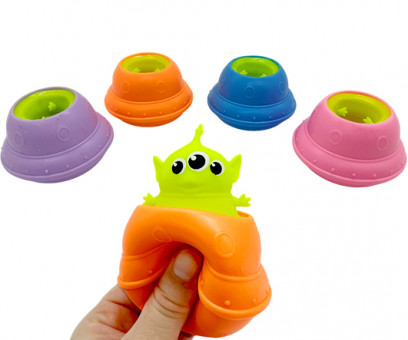 Игрушка DE-276 "Инопланетный корабль" мялка-антистресс, резина, цвета ассорти (12/288)