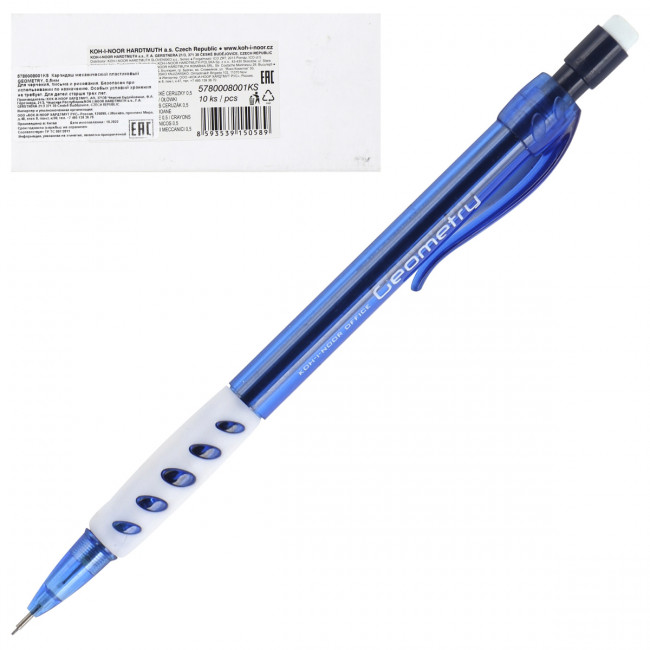 Механический карандаш 0,5мм HB цанговый, синий, Koh-I-Noor/5780008001KS (10) Механический карандаш 0,5мм HB цанговый, синий, Koh-I-Noor/5780008001KS (10)