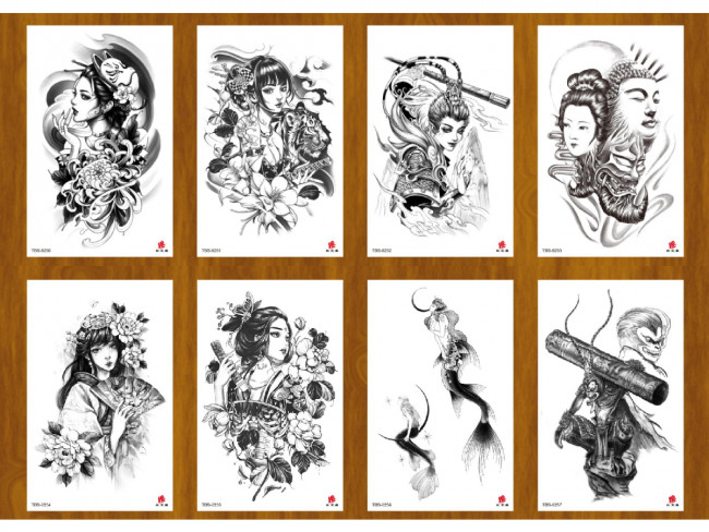 Татуировка-наклейка 12 х19см "Японская мифология", Рыжий Кот/ТА-1757 (8)