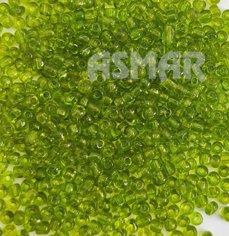Бисер "ASMAR" размер №6, вес: 50 г, цвет - салатовый прозрачный