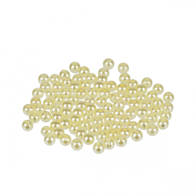 Бусина пластик 4мм, №52 кремовый, 100 шт ± 5 шт, Zlatka/PB №52