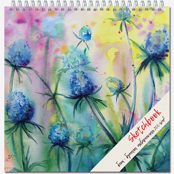 Блокнот-скетчбук 280х280мм 20л QUADRO SUPERBIG AQUARELLE гребень, Полином/2629 (5)