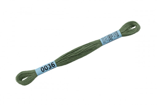 Нитки для вышивания "Gamma"    мулине  ( 0001-0206 )  100% хлопок     8 м №0036 серо-зеленый