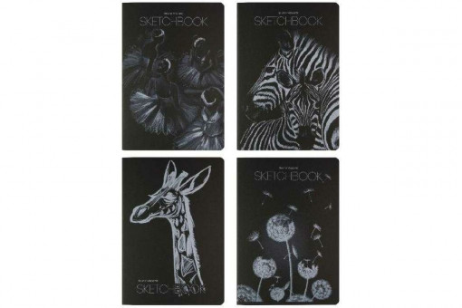 Скетчбук 40л 147х210мм, блок 80 гр, черный, Микс, BV/3-580/01