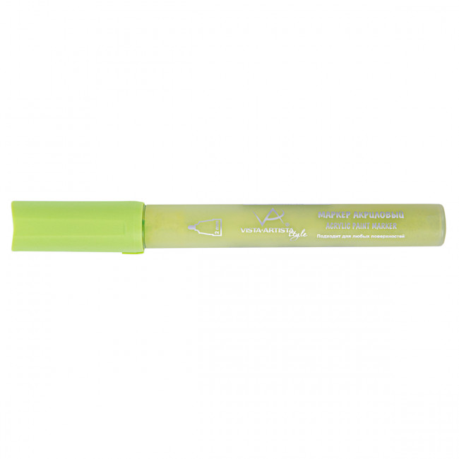 Маркер акриловый 2мм, перо круглое, лаймовый, 10шт, VISTA-ARTISTA/AMV-01 G606