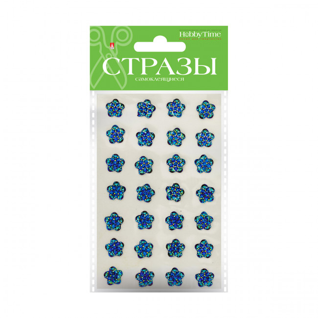 Самоклеящиеся стразы 12мм "Цветочки", 4цв, №107, BV/2-345/05 Самоклеящиеся стразы 12мм "Цветочки", 4цв, №107, BV/2-345/05