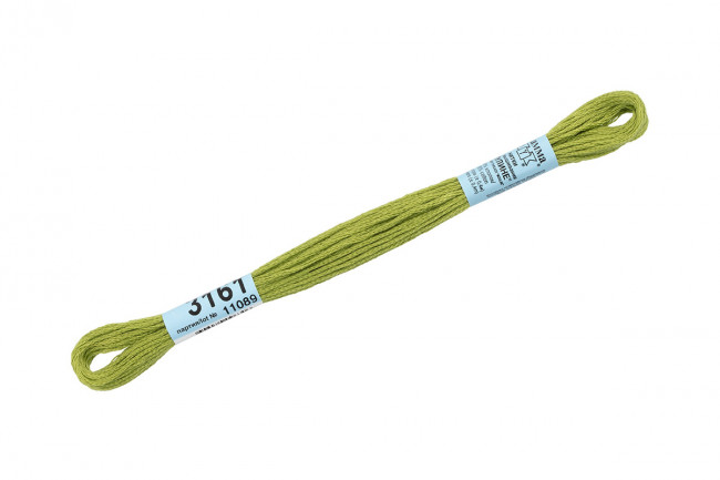 Нитки для вышивания "Gamma"    мулине  ( 3071-3172 )  100% хлопок     8 м №3161 бл.хаки