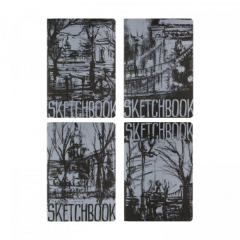 Скетчбук А5 40л "Черный. Mix № 2", 4 вида ассорти, BV/3-580/02 (16)