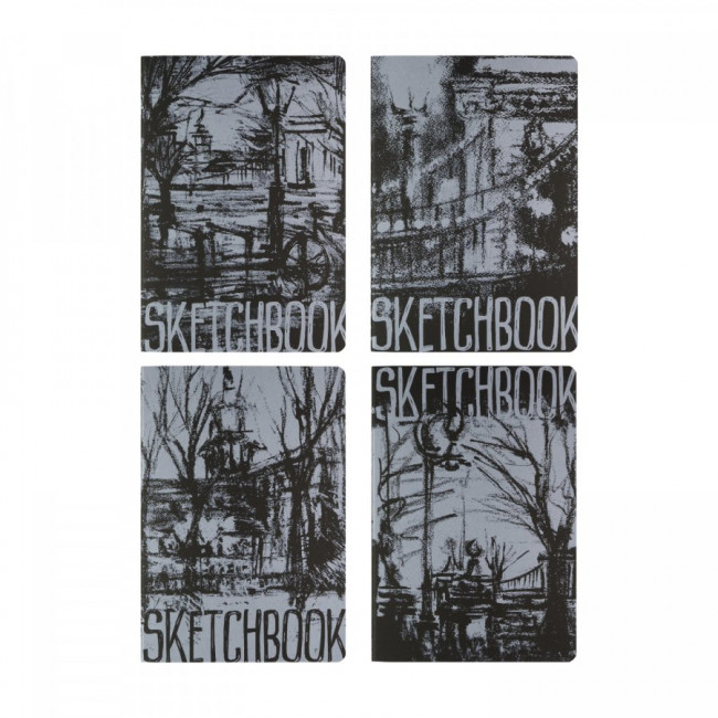 Скетчбук А5 40л "Черный. Mix № 2", 4 вида ассорти, BV/3-580/02 (16)