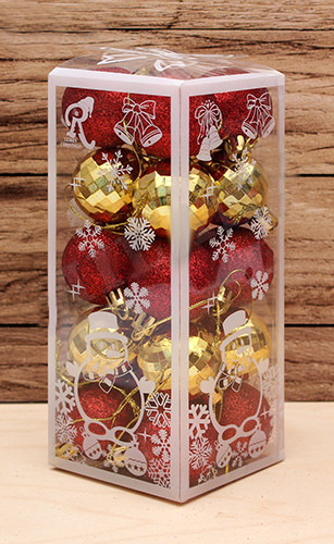 Набор ёлочных шаров 20 шт Весёлый праздник!,4 см, красный,золотой НУ-0467