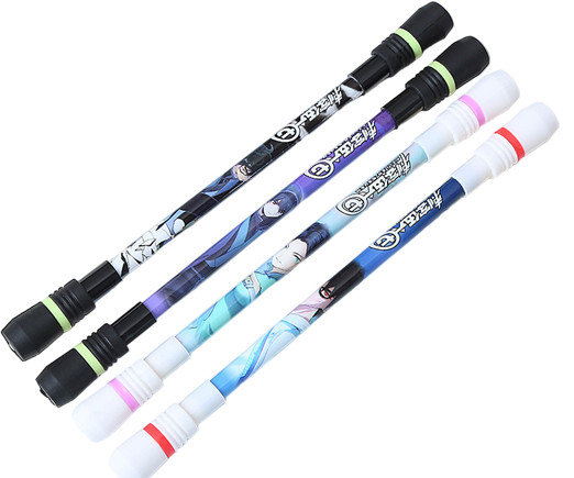 Ручка гелевая  WN-7 "Пенспиннер" Аниме (черная) 0,5мм, круглый корпус с рисунком, с утяжелителями, в пакете №0270 (12/2000)