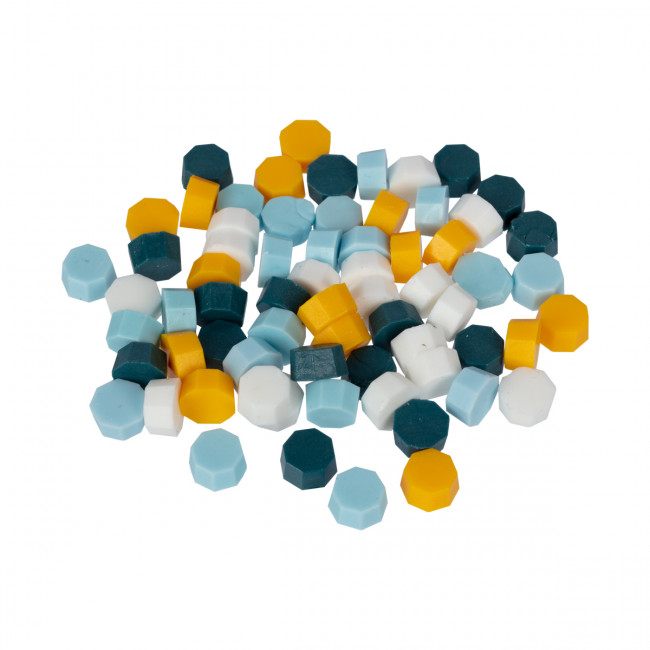 Сургуч 50г восковой, белый-голубой-синий-желтый, Mr.Painter/SWT-02 08