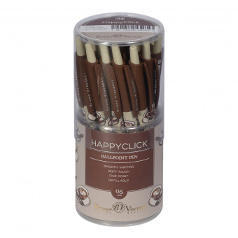 РУЧКА "HappyClick. Кофемания. Тирамису" ШАРИКОВАЯ 0.5 ММ, СИНЯЯ 20-0241/51