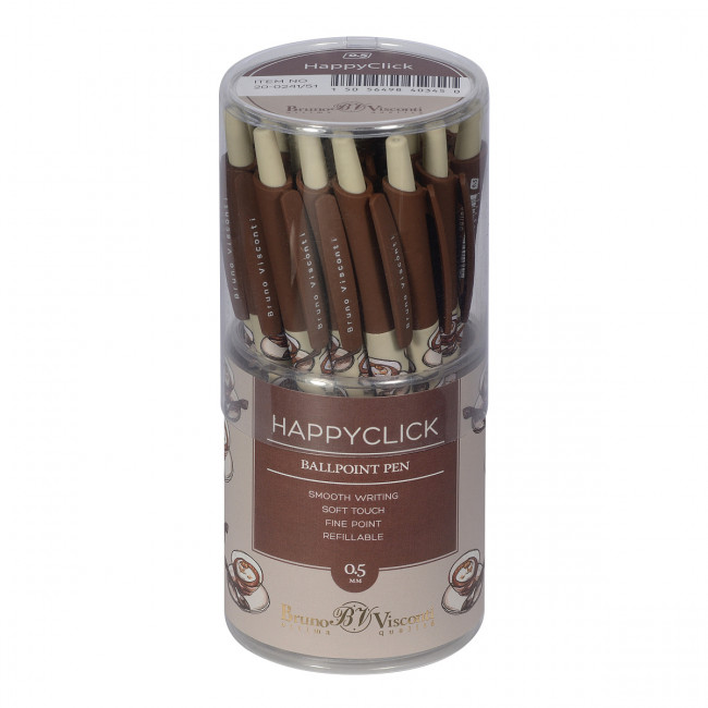 РУЧКА "HappyClick. Кофемания. Тирамису" ШАРИКОВАЯ 0.5 ММ, СИНЯЯ 20-0241/51