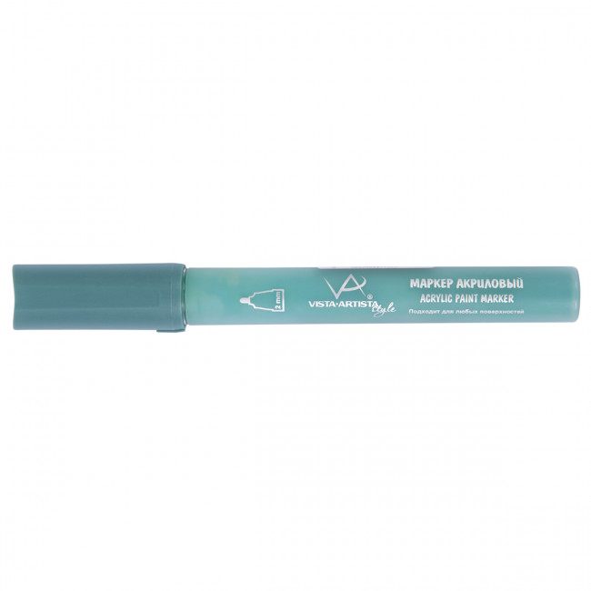 Маркер акриловый 2мм, перо круглое, малахитовый, 10шт, VISTA-ARTISTA/AMV-01 B835