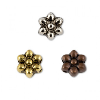 Бусина пластик под металл 10х7х4мм, античное серебро, 50 шт ± 2 шт, Zlatka/PBM-29