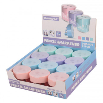 Точилка пластиковая двойная, овальный контейнер, пастельные тона, Daimarse/DMS804 (12)