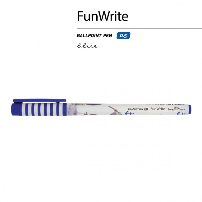 Ручка шариковая 0,5мм синяя "FunWrite. Енот-рыбак", BV/20-0212/73 (24)