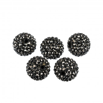 Бусина d 22мм пластик, №12 т.серебро, 5шт, Zlatka/BWR-22 №12