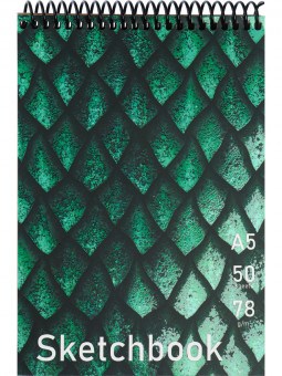Скетчбук А5 50л "Чешуя" на спирали, MILAND/С50-4389