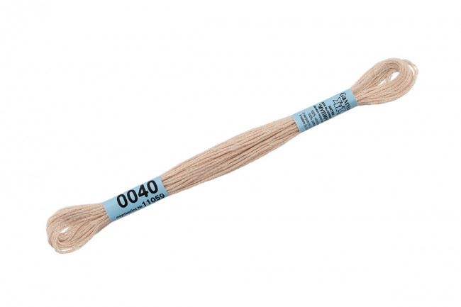 Нитки для вышивания "Gamma"    мулине  ( 0001-0206 )  100% хлопок     8 м №0040 кремовый