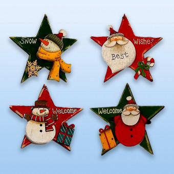 ПОДВЕСКА, DARLENS «СНЕГОВИК, ДЕД МОРОЗ», 14 СМ, ДЕРЕВО, АССОРТИ, DL-DRL07727