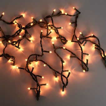 Электрическая гирлянда 140 лампочек 3,5м, светодиодная, теплый белый свет, Микрос/Ч11152