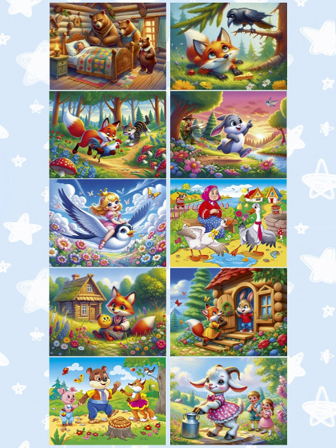 Пазлы 35 элементов "Сказки №3", из серии "Оживи мультфильм", Рыжий Кот/П35-3493 (30)