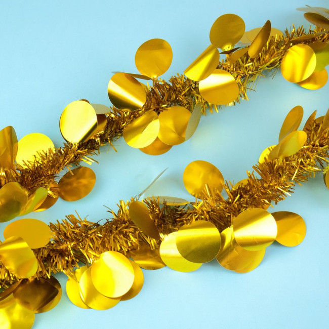 Мишура d 9см 2м, "Шарики" золото, Микрос/ч44014