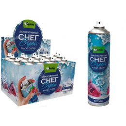 СНЕГ СПРЕЙ ЦВЕТ БЕЛЫЙ, нетающий 250мл. 52*165см (24)