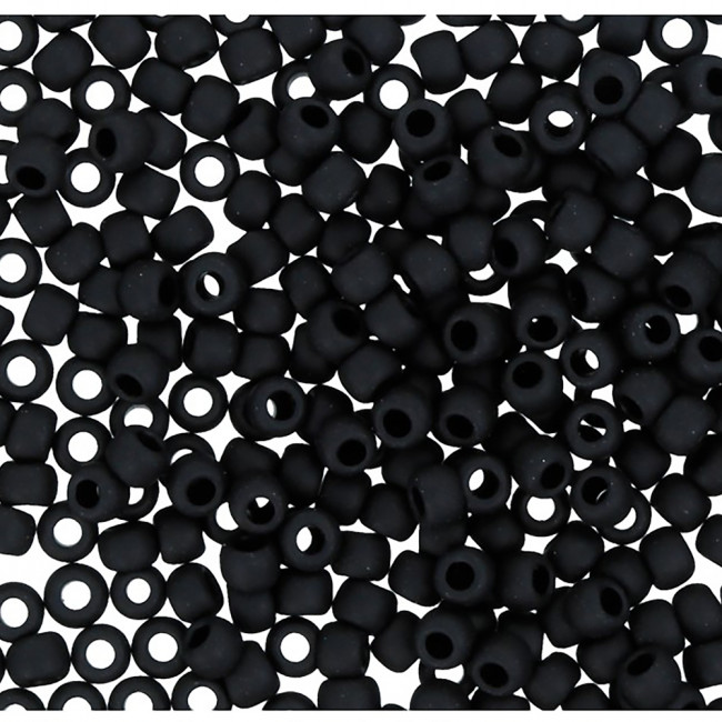 Бисер "ASMAR" размер №6, вес: 50 г, чёрный матовый