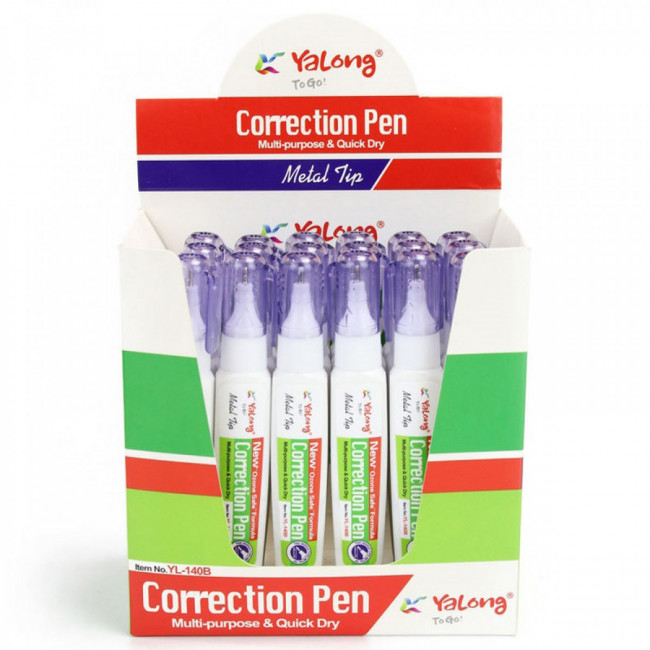 Корректирующая ручка 8мл, Yalong/YL-140B (24)