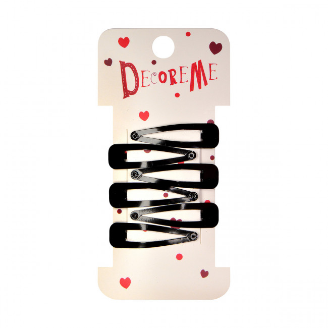 Набор заколок 4см для волос, 6шт, черные, BV/2-718/34 (10)