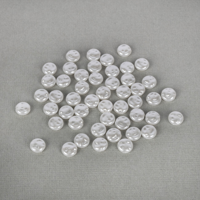 Бусина d 8мм пластик, №01 круглая плоская под жемчу, 50iшт, Zlatka/WDB-08 №01 Бусина d 8мм пластик, №01 круглая плоская под жемчу, 50iшт, Zlatka/WDB-08 №01