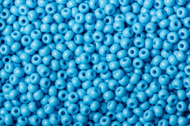 Бисер "ASMAR" размер №12, вес: 450 г, голубой глянцевый, непрозрачный